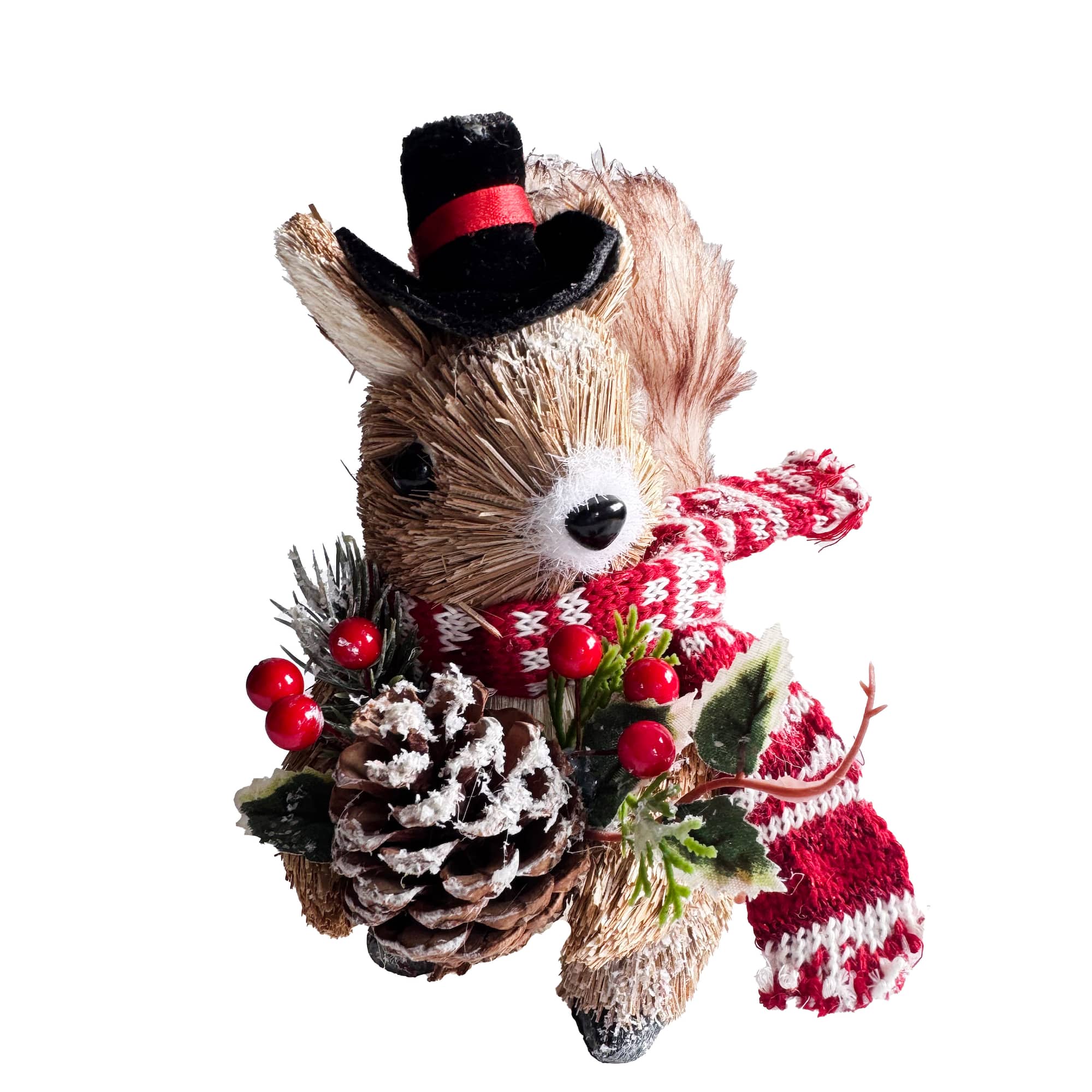 7" Squirrel with Top Hat & Scarf Natural Décor by Ashland®